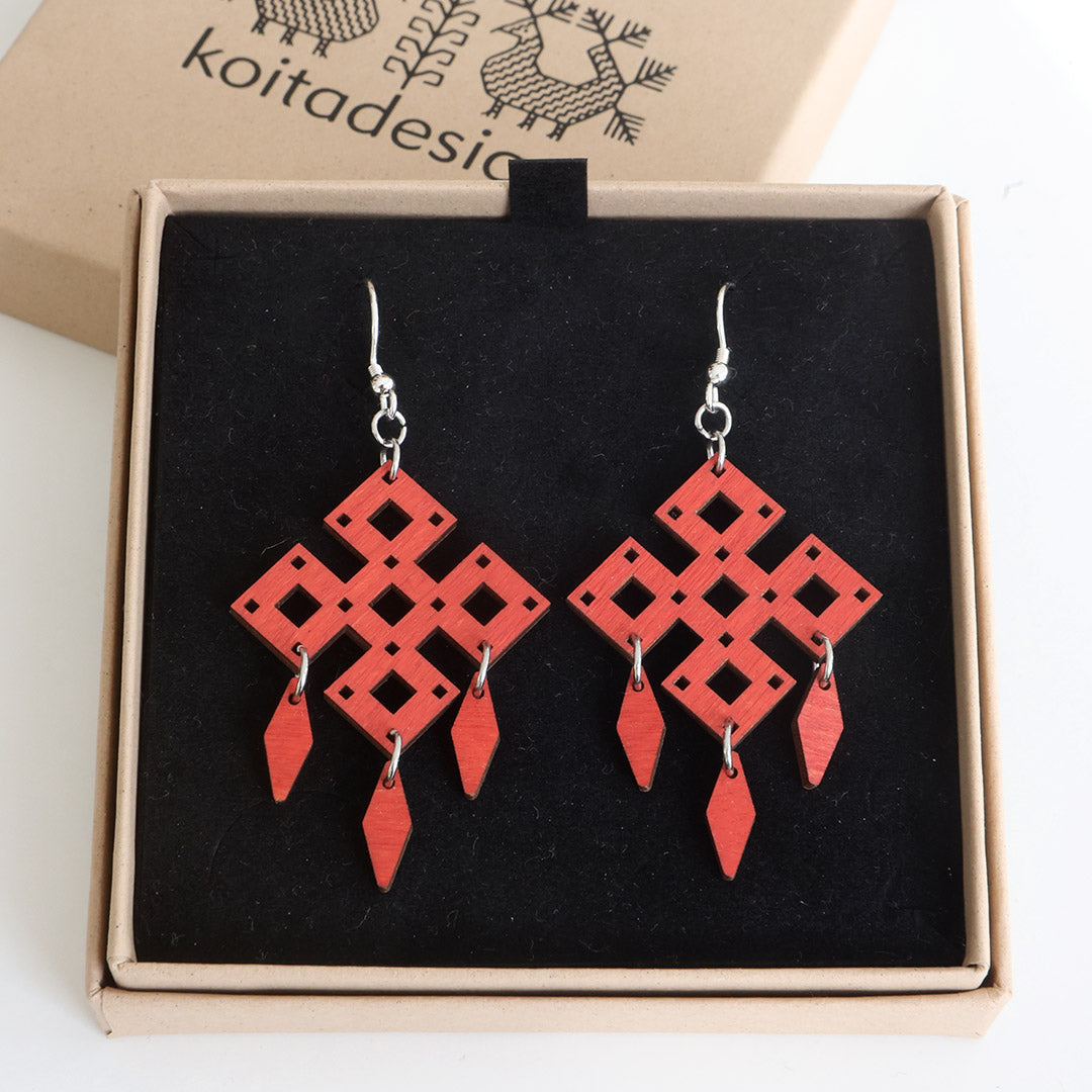 Käpälikkö -korvakorut pieni punainen