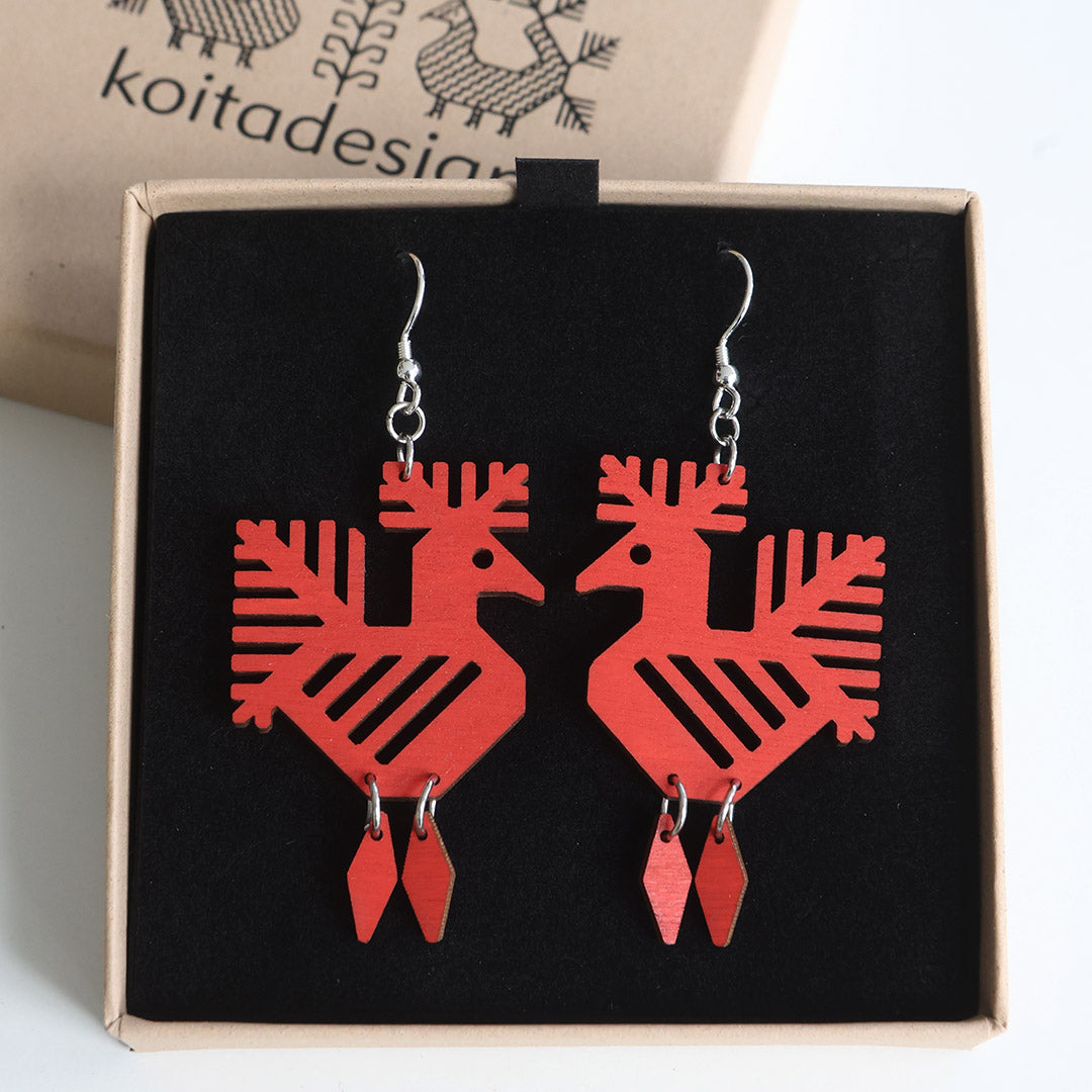 Kukkilintu -korvakorut punainen