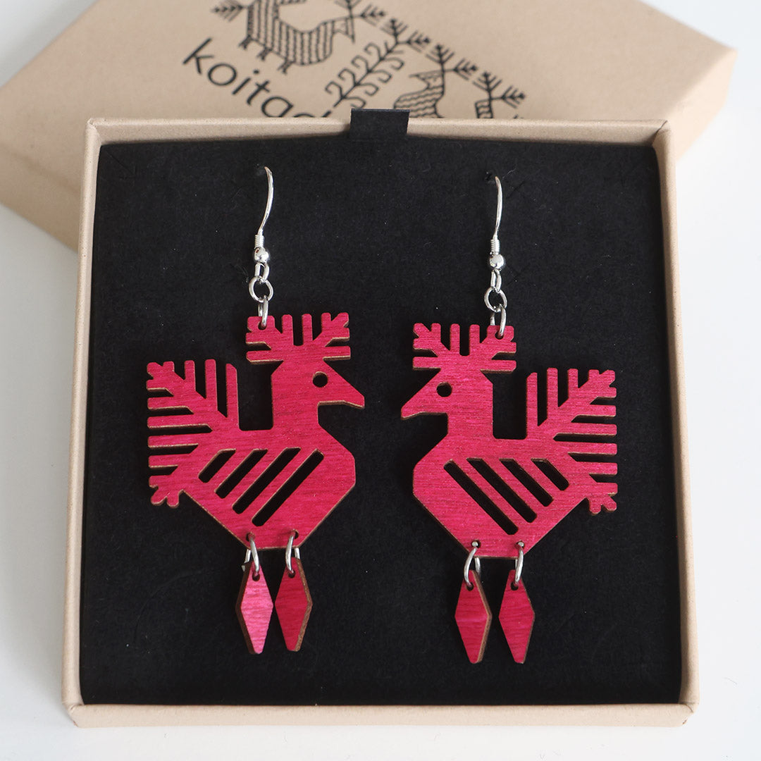 Kukkilintu -korvakorut fuksia