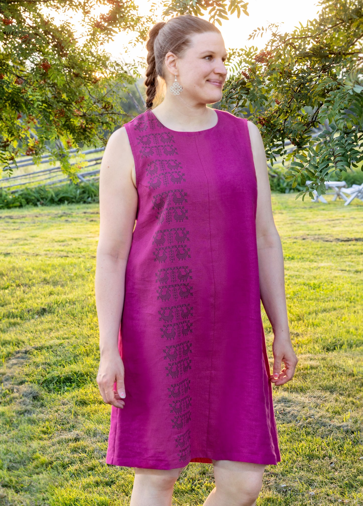 Sara -pellavamekko fuksia