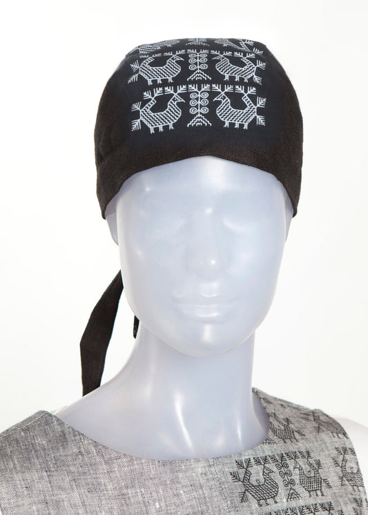 Säpsänä -pellavapäähine musta