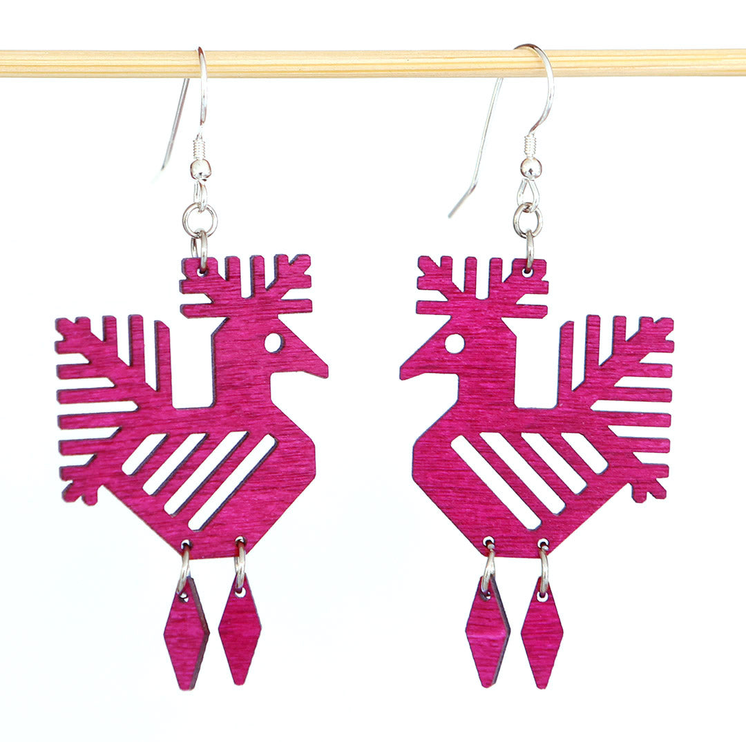 Kukkilintu -korvakorut fuksia