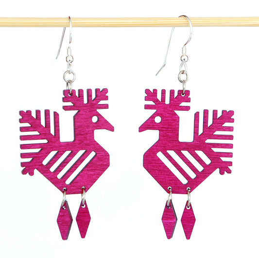 Kukkilintu -korvakorut fuksia