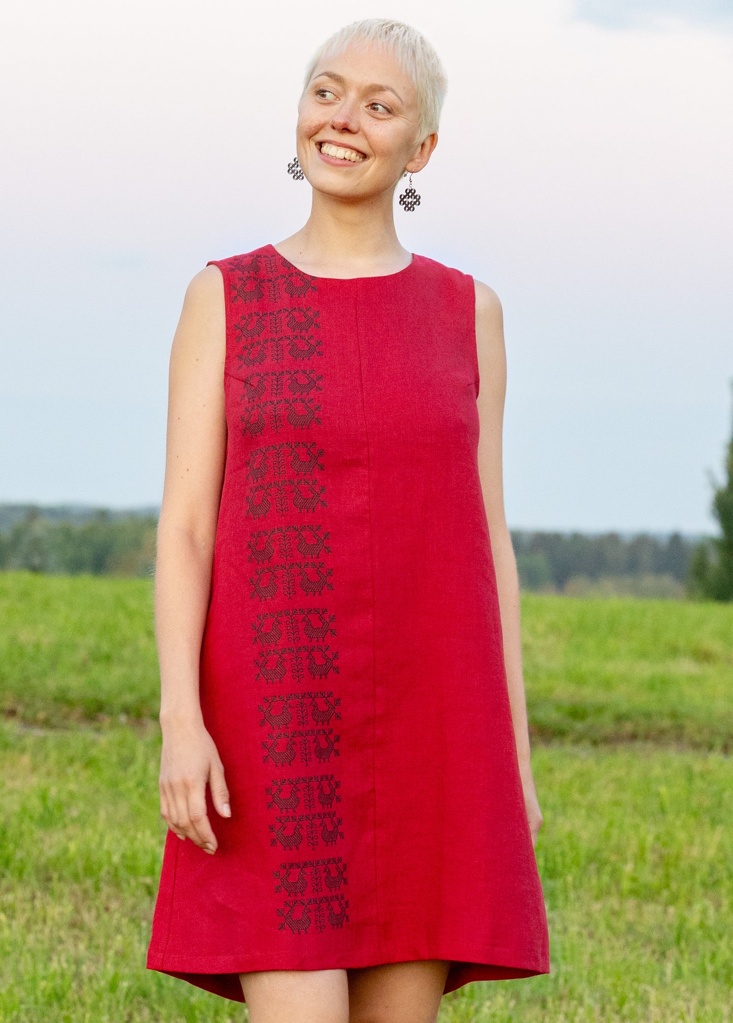 Sara -pellavamekko puolukka