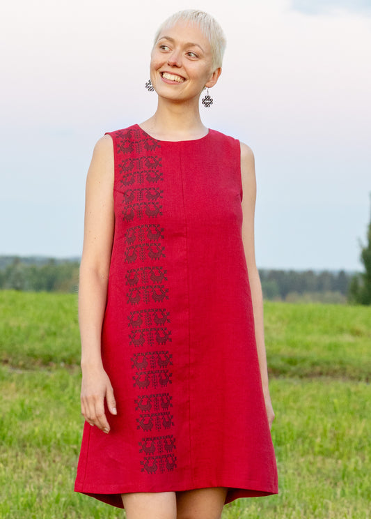 Sara -pellavamekko puolukka